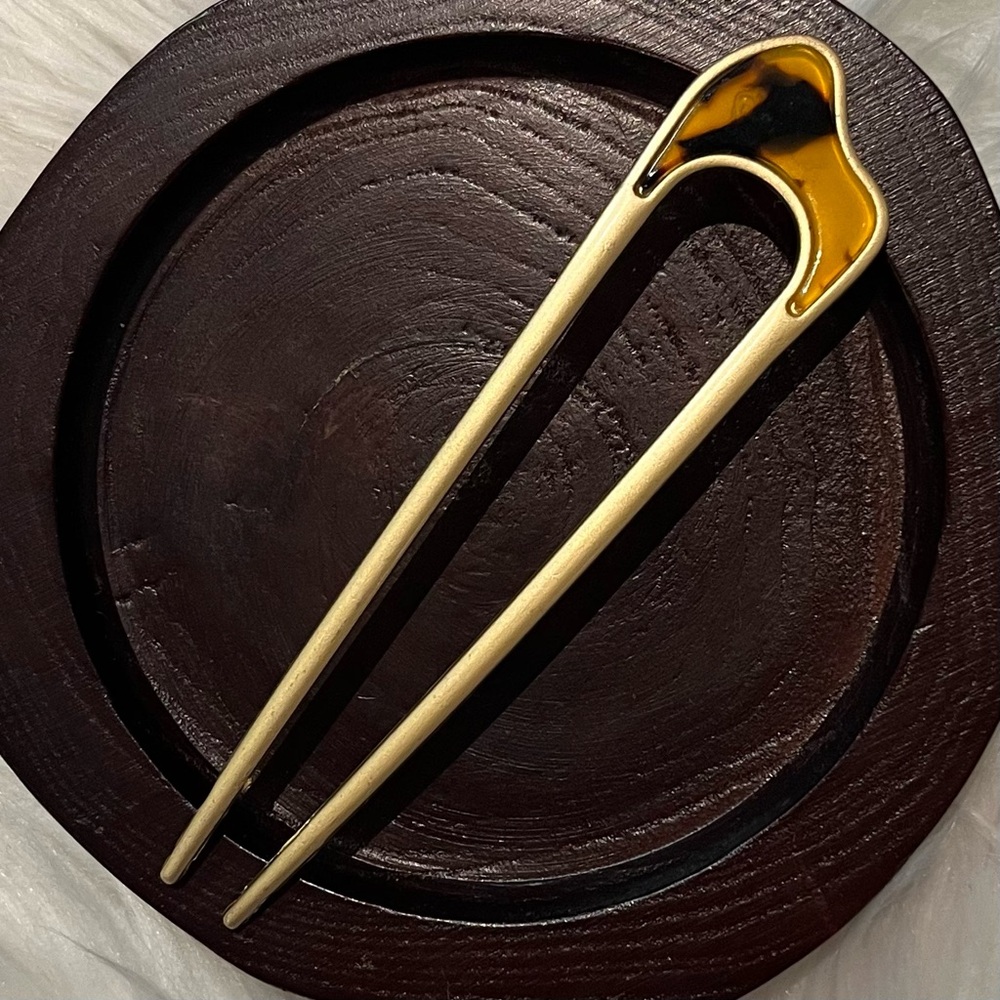 Gold & Tortoise Shell French Hairpin